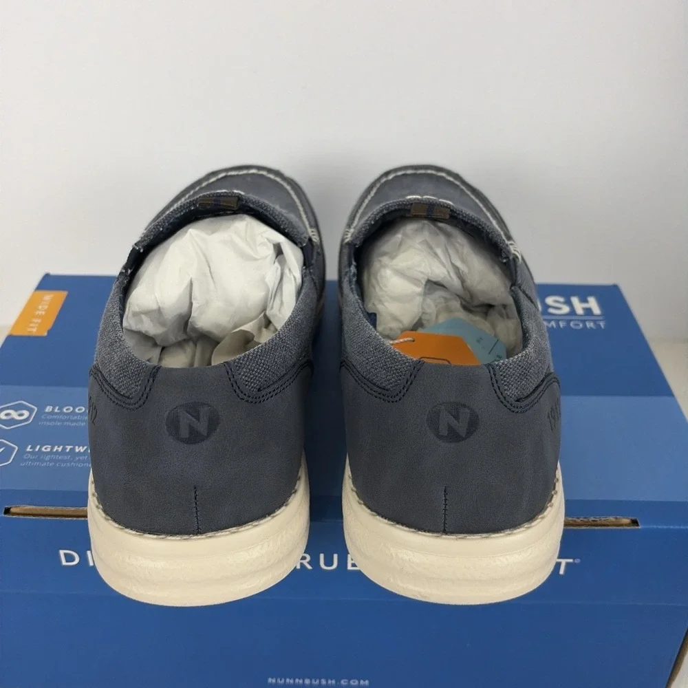 Nunn Bush Brewski MT Slip Ons Shoes Navy Marine Mens Size 8.5 W NIB 84902